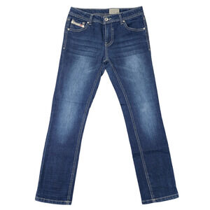 Diesel Waykee Kids Size 12Y Regular Straight Girl Youth Blue Denim Jeans Stretch